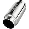 UPOWER 3" Inlet&Outlet Exhaust Resonator,9" Overall Length Center Straight Through Stainless Steel Muffler,Polished