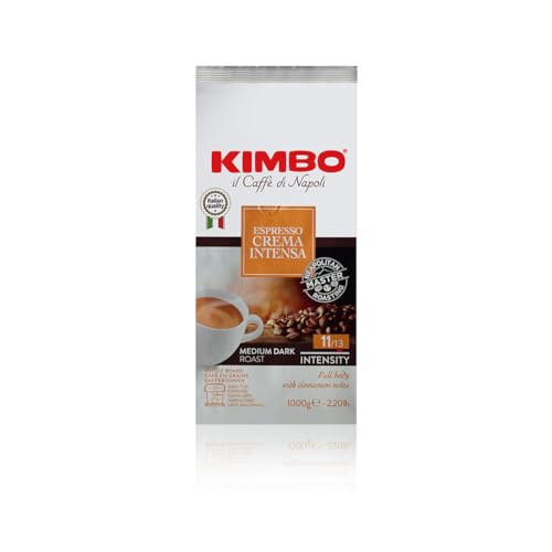 Granos de Café Enteros Kimbo Crema Intensa, Tueste Medio, Bolsa 1kg