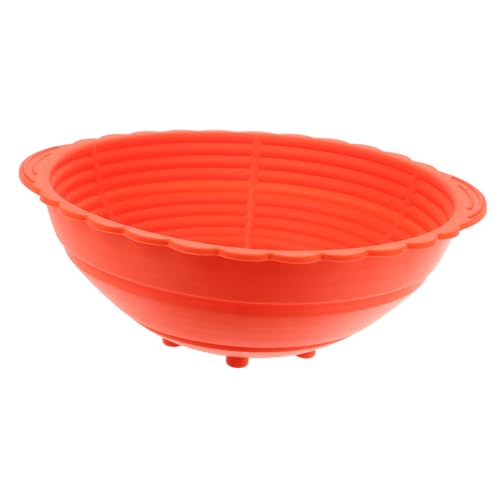 NAMOARLY Basket Silicon Sour Leavening Dough Bread Basket Proofing Bakers Homemade Sourdough Proving Proofing Bowl Large Making Collapsible Baking Bake with Orange