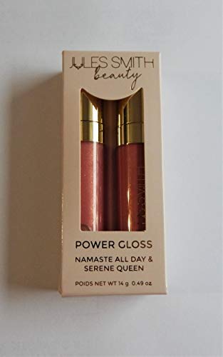 Jules Smith Power Lip Gloss Set - Vegan & Cruelty Free with Vitamins A & E - Neutral & Pink Lip Glosses with Natural Ingredients for Moisturizing - Agate & Pink Quartz Inspired Lipgloss Duo