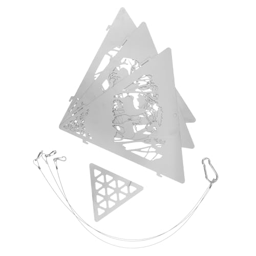 Garneck ステンレス製三角吊り焚き火台 焚火用ポータブル篝火炉 耐久メッシュ構造 簡単立 コンパクト設計で安定吊り下げ キャンプ バーベキ