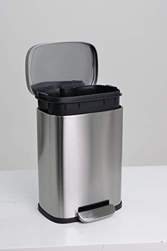 Caneca de basura rectangular Eviva 1.3 galones acero miniatura 3