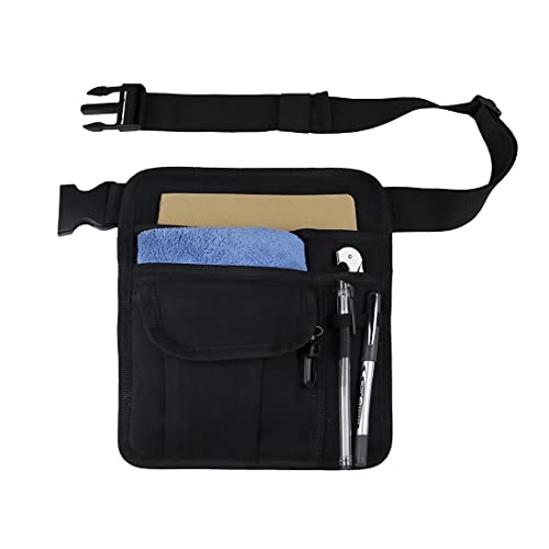 Waist Apron, Waiter Wallet, Gardening Tool Waist Bag, Restaurant Waiter Waist Money Pouch Bag with 5 Pockets and Adjustable Belt, Server Aprons Bistro BBQ Painting Cleaning Repairing, 8