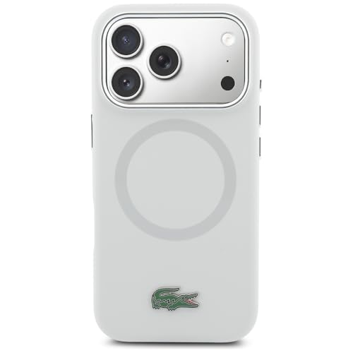 Coque Lacoste iPhone 17 Pro silicone gris compatible MagSafe - 3