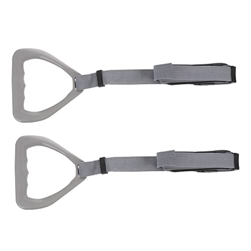 Happyyami 2 Pcs Fitness Rings Workout Gymnastic Muscle Squat Training Straps Women Fitness Equipment Gym Rings High-Strength Abs Handle Grey