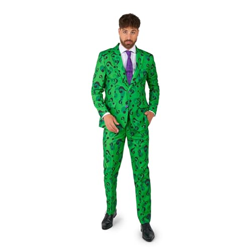 Suitmeister Men's Costume - The Riddler DC Characters Slim Fit Suit - Green