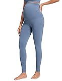 CRZ YOGA Womens Butterluxe Extra Long Maternity Leggings 30'' Workout Yoga Lounge Over the Belly Pregnancy Soft Pants Washed Denim 12