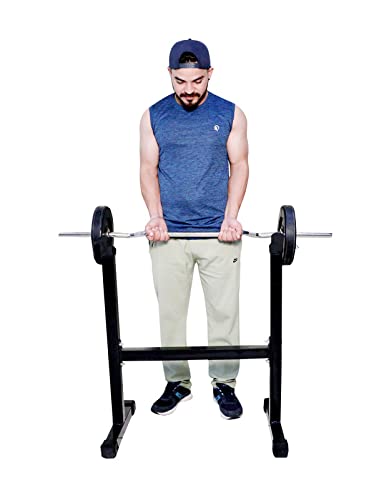 VAISHNAVI FITNESS Squat Rack/Barbell Rack/Half Power Rack/Adjustable Dip Stand Gym Weight Lifting Rack Squat Stand Weight Lifting Bench Press Stand (Only Weight Rack)-image-11