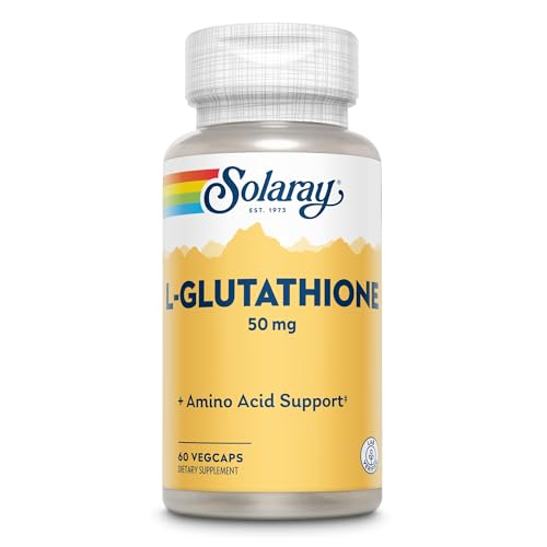 Image of SOLARAY L Glutathione Supplement 50 mg - Free Form Peptide for Powerful Wellness Support - L-Glutathione Amino Acids Supplement, 60 Servings, 60 VegCaps