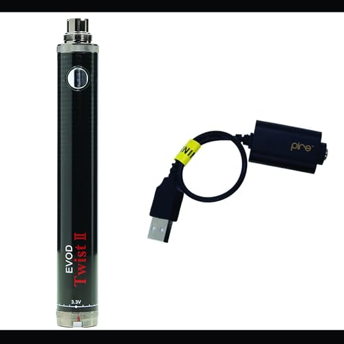 Vitavap' - Pack batterie Evod Twist 2 avec chargeur USB pour remplacer la Vision Spinner 2 | couleur Noir | Sans tabac ni nicotine sans eliquide