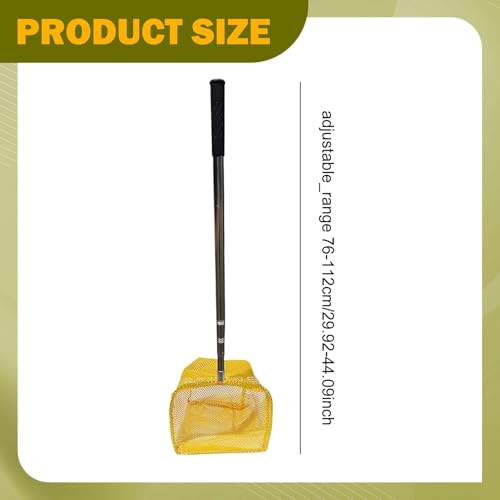 Bolsa de red para recoger pelotas de tenis de mesa con mango de acero inoxidable, herramienta de entrenamiento ajustable para recoger y almacenar eficientemente