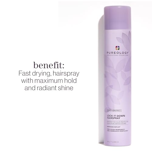 Pureology Style + Protect Lock It Down Hairspray for Color-Treated Hair, Maximum Hold, 11 Ounce - Image 3
