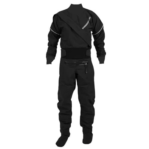 Kayak Dry Suit For Men 4-Layer Waterproof Fabric Drysuit With Latex On Neck And Wrist White Water River