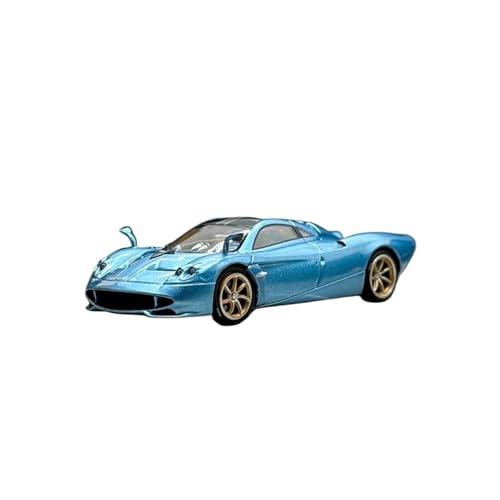Modelo de Coche Vintage Modelo De Coche Deportivo Pagani Huayra Long Tail Escala 1/64 Fundido A Presión Coches Carreras con Ruedas Y Adorno Decoraciones de Mesa(Blue)