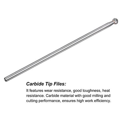 Fresa de carburo bola doble corte cabeza 8mm 150mm miniatura 4