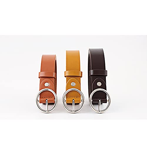 Women Leather Belt for Dresses Jeans with O-Ring Buckle Ladies Retro Vintage Waist Belt3