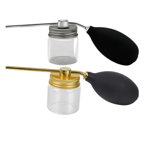 Botella pulverizadora recargable para polvos capilares con dosificador de silicona transparente 2