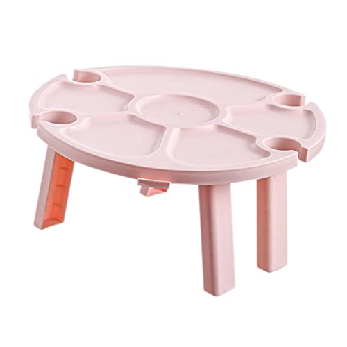 HEMOTON Mesa De Picnic Soporte para Copas Almacenamiento De Vino y Frutas Plástico Exterior