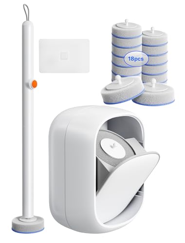 LFBEAR Disposable Toilet Cleaning System - Toilet Wand Kit with 18 High-Performance Refills, Wall...