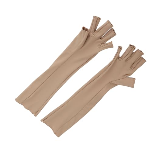 1 Paar Kompressionshandschuhe, Kompressionsarmmanschette, Fingerlose Kompressionshandschuhe für Damen und Herren, Karpaltunnel-Schwellung, M (YELLOW)