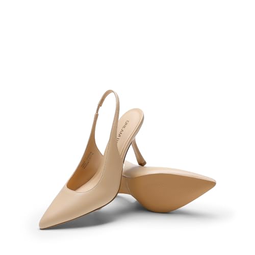 DREAM PAIRS Women's Slingback High Heels Pumps Shoes,Nude-Pu,10 - image 6