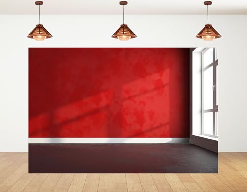 5x3ft Red Wall Room Backdrop Empty Space Photography Background for