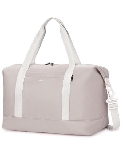 ECOHUB Bolsa de Viaje 40x30x20, para Ryanair Vueling Wizzair, Equipaje de Mano Impermeable, Bolsos Plegable con Húmedo Extraíble, Bolsas Deporte Gimnasio Mujer, Patente Pendiente 24L (Beige)