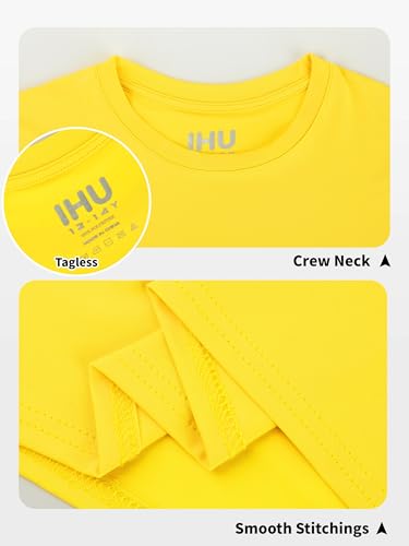Image of Boys Neon Shirts Dry Fit Athletic T Shirts UPF 50+ Performance Cooling Shirt Short Sleeve Rash Guard Kids Top for Boys Girls