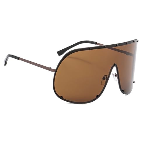 bullabulling Oversized Ladies Sunglasses Fashion Vintage Goggles Eyewear for Men Big Frame Rivet Sun Glasses UV4003