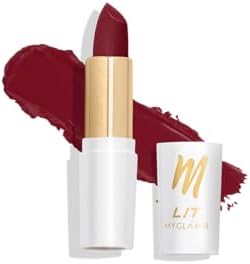 MyGlamm LIT Moist Matte Lipstick - Red Velvet (Cherry Red Shade)| Long Lasting, Pigmented, Hydrating Lipstick with Moringa Oil and Vitamin E (4.2g)