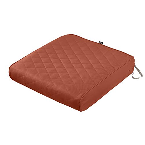 Classic Accessories Montlake FadeSafe Water-Resistant 25 x 27 x 5 Inch Rectangle Outdoor Quilted Seat Cushion, Patio Furniture Chair Cushion, Spice