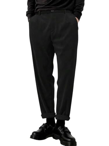 Image of KOTTY Men's Solid|Button|Straight|Regular fit|Corduroy Trousers|Pant for Men