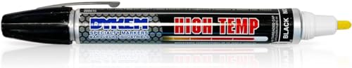 Dykem High Temp Fusing Pen - Black - Medium Point - Works on Glass, Ceramics, and More
