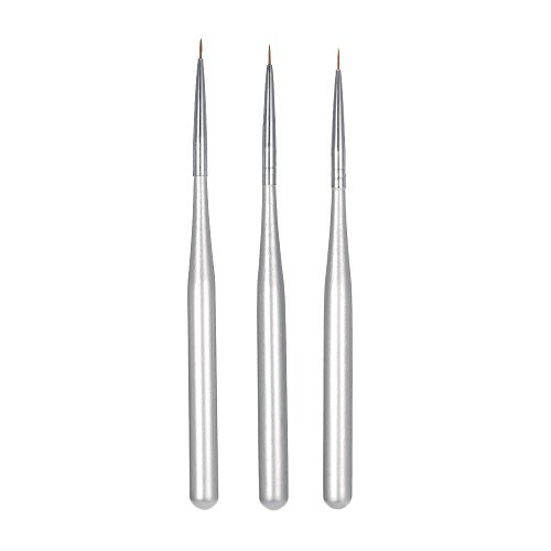 Anself 3pcs Professional Acrylic Nail Art Brush Set Nal Art Painting Brushes for UV Gel Builder Nail Drawing Line