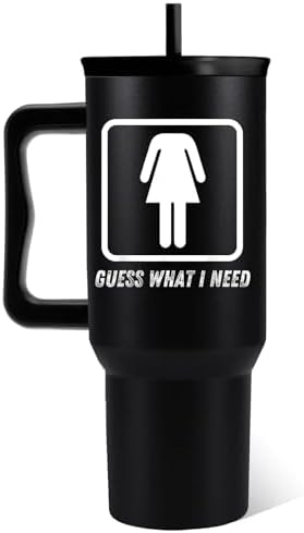Guess What I Need Headless Women Tumbler 40 Oz, Funny Sarcastic Women Tumbler With Handle, Birthday Christmas Graduation Gifts, Black Travel Coffee Cup For Mom Wife Friends