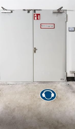 Durable Adesivo Da Pavimento In Pellicola Adesiva, Pittogramma: Indossare Protezioni Per Le Orecchie - 2