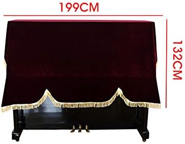 MAYOKIAAR Universal Red PianoCover,Upright Vertical Thickened Gold Velvet PianoCover with Smooth Hand Feel,Washable and Colorfast,78x53Inch