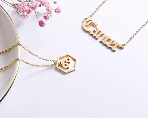 18K Gold Plated Astrology Necklace for Women Jewelry,12 Zodiac Pendant Horoscope Constellations Necklace4