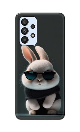 Image of Polycarbonate Printfidaa Printed Hard Back Cover Case For Samsung Galaxy A33 5G Back Cover (Cool Baby Rabbit) -112, Multicoloured
