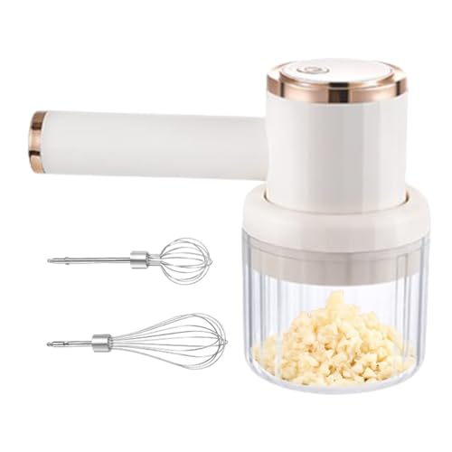 Picadora de ajo – Robot de cocina recargable por USB 300 ml | Tricorte eléctrico para ajo, para puré de nueces, , carne, verduras, pollo y frutas, para