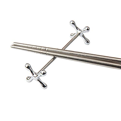 Mulhue 6 Pcs Stainless Steel Chopsticks Rest Spoons Stand Forks Knifes Holder Rack Stand Metal Craft Table Decoration (Silver) #TOP2