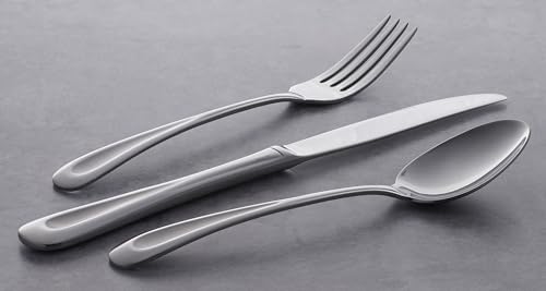 Image of Oneida Silverware Set, Satin Sand Dune Everyday Dinner Forks Flatware Set, Service For 4, 18 /0 Stainless Steel, Rust Resistance, Dishwasher Safe, Dining Utensils Sets, Forks (Silver, 4 Piece)