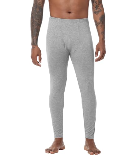 WiWi Men's Long Johns Thermal Underwear Bottoms Base Layer Leggings Viscose from Bamboo Baselayer Pants S-XXL