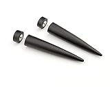 Fake Taper Earrings Handmade Matte Studs Round Studs Fake Ear Taper Faux Gauges Black Studs Unisex Mens Studs Fake Gauge Earrings Flat Earrings Goth Grunge Fake Plugs Earrings for Men