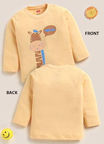 Image of LuvLap Baby Boys Regular Fit 100% Cotton Full Sleeves Boys T-Shirt Set Pack of 4