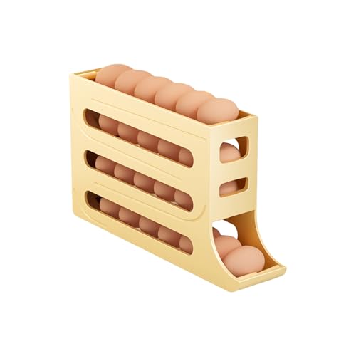 La Mejor Selección de Hueveras los 10 mejores. 47 Dokpav Estante para Almacenamiento de Huevos con Diseño Inclinado de 4Niveles,Contenedor 30Huevos,Organizador Dispensador de Huevos para Refrigerador,Porta Huevos para...