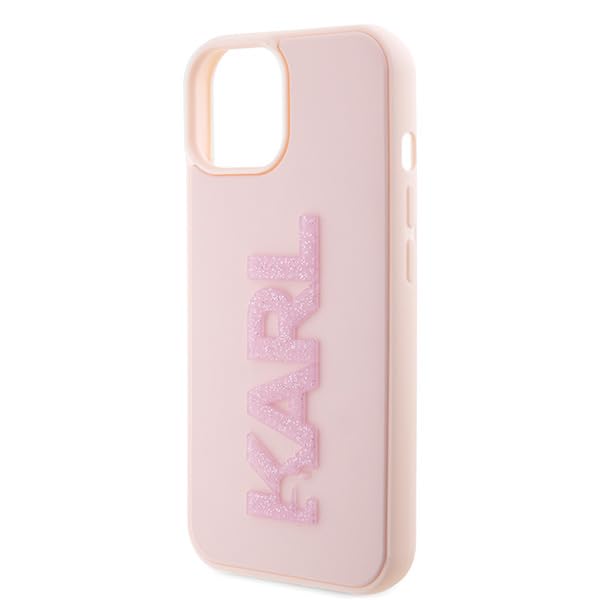 Karl Lagerfeld KLHCP15X3DMBKCK Custodia rigida per iPhone 15 Pro Max 6,7 in gomma 3D Glitter Logo