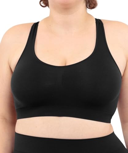 LEELA LAB Soutien Gorge Grande Taille, Brassiere Femme Femme en Microfibre Douce realisé avec Technologie Seamless sans Couture - Made in Italy (Black, XXXL)