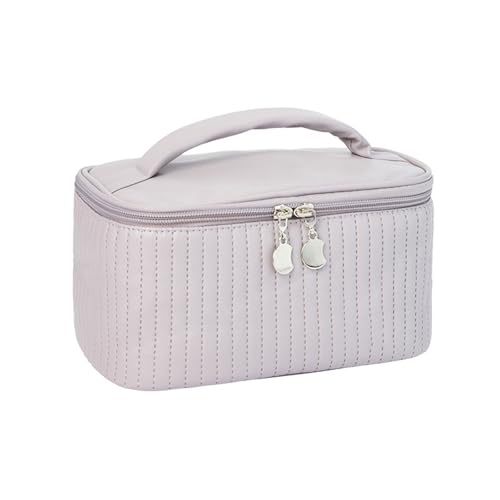 Vanity case trousse de maquillage en PU couleur lila sac de rangement portable à main