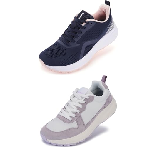 BRONAX Womens Wide Toe Box Shoes Blue Pink and Purple Size 11w